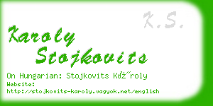 karoly stojkovits business card